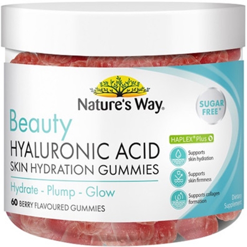 HŨ 60 VIÊN KẸO DẺO KHÔNG ĐƯỜNG Bổ sung Hyaluronic Acid - Cấp ẩm - Tăng sinh Collagen, Nature's Way Gummies, Sugar Free