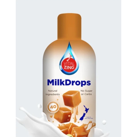 GIỌT MILK DROPS VITAL ZING KHÔNG ĐƯỜNG - TĂNG HƯƠNG VỊ sữa, yoghurt, cafe, làm bánh, kem, No Sugar, No/Low Carbs, 40ml