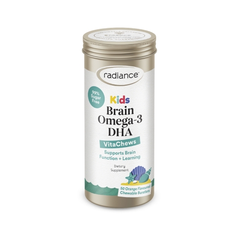 HŨ 50 VIÊN DẦU CÁ BỔ NÃO CHO TRẺ EM - NHAI ĐƯỢC Radiance Kids VitaChews Brain Omega 3 DHA 50 Chewable Tablets