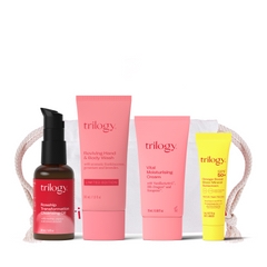 BỘ 4 MẪU THỬ Limited Edition Mini Essentials: SỮA TẮM - DẦU TẨY TRANG Rosehip Cleansing Oil - KEM DƯỠNG ẨM - CHỐNG NẮNG