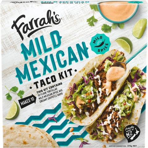 TÚI 12 BÁNH TACO MỀM / TORTILLAS Farrah's Flame Baked, KHÔNG GÃY - VỠ khi xếp bánh, 288g (12 pack x 24g)