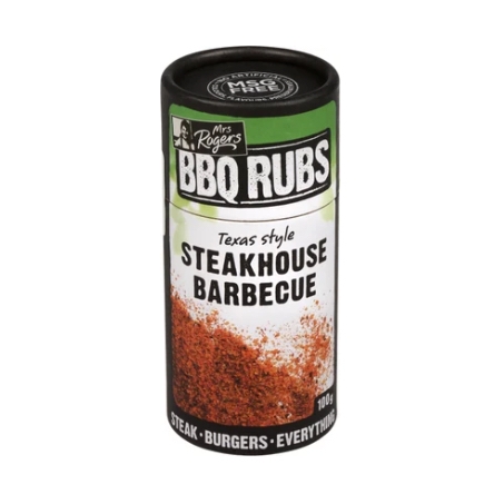 GIA VỊ ƯỚP MÓN NƯỚNG Mrs Rogers - PHONG CÁCH Texas Style Steakhouse Barbecue Rub, 100% New Zealand Owned-Operated, 100g