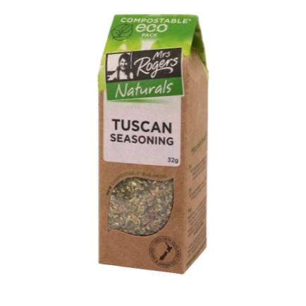 GIA VỊ MÓN Ý Mrs Rogers Naturals Tuscan Seasoning, TÚI PHÂN HỦY Compostable Eco Pack - 100% New Zealand Owned & Operated
