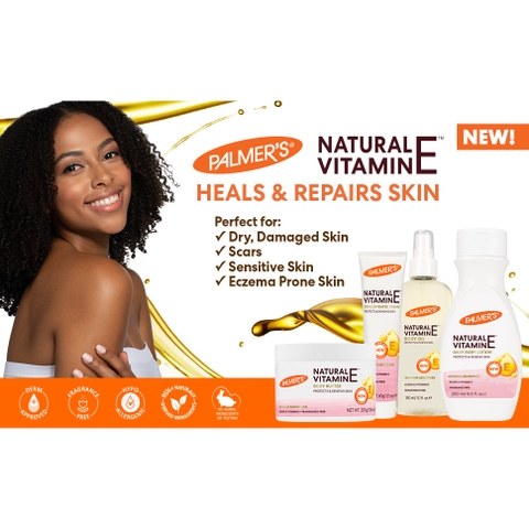 SỮA DƯỠNG ẨM Natural Vitamin E TỰ NHIÊN - TRẺ DA SUỐT 24 TIẾNG, Palmer's Body Lotion, Bơ Butter - Quả bơ Avocado, 250ml