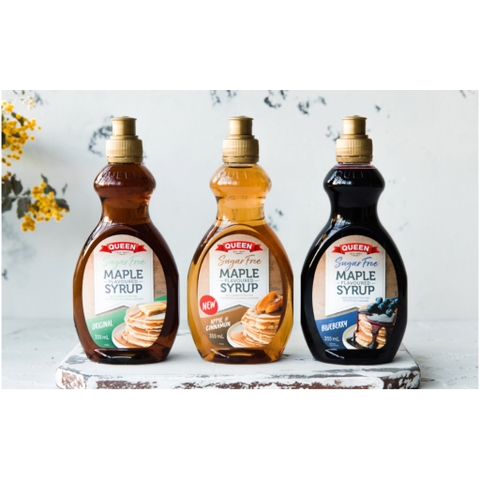 SIRO LÁ PHONG Queen Maple Syrup Flavored, KHÔNG ĐƯỜNG Sugar Free, 355ml