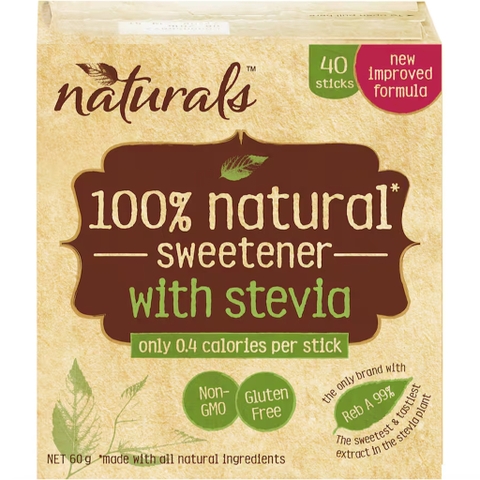 ĐƯỜNG ĂN KIÊNG Naturals Sugar Substitute Stevia Sticks, Non GMO, Gluten Free, 60g (40 gói)