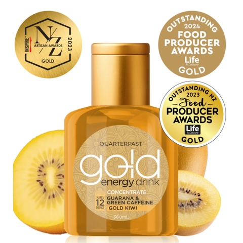 NƯỚC TĂNG LỰC CÔ ĐẶC QUARTERPAST Gold Energy Kiwi - THAY CAFE, ĐẠT 3 GIẢI THƯỞNG SẢN PHẨM NỔI BẬT, 360ml