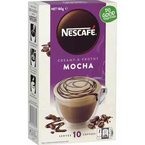 HỘP 10 GÓI Nescafe Cafe Menu Coffee Sachets Capuchino – Caramel – Hazelnut –  Mocha – Vanilla