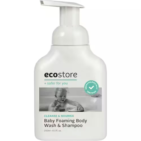 BỌT TẮM & GỘI CHO BÉ Ecostore Baby Body Wash & Shampoo Foaming, GE Free - Cruelty Free - ĐẠT KIỂM NGHIỆM DA LIỄU, 250ml