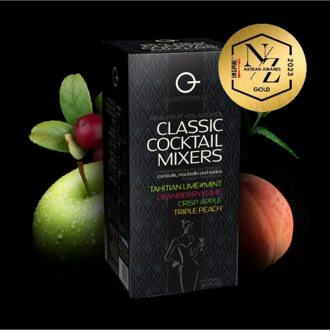 BỘ 4 CHAI PHA COCKTAIL NHÀ LÀM (100 LY) QUARTERPAST Classic Mixology PackHomemad Bartenders, SÁCH 20 CÔNG THỨC, 1 LY PHA