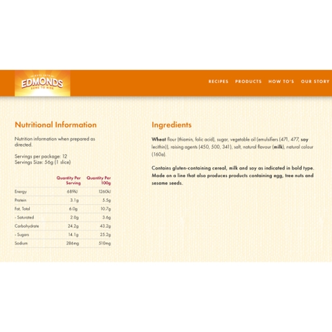 BỘT BÁNH TRUYỀN THỐNG Edmonds Classic Golden Butter Cake Mix, KHÔNG chất bảo quản - màu / hương liệu nhân tạo, 340g