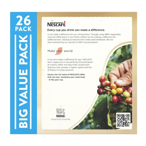 HỘP 26 GÓI CAFE 98% KHÔNG ĐƯỜNG Nescafe Coffee Sachets - Sugar Free, Latte Caramel