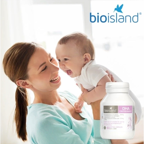 HŨ VIÊN NANG BỔ SUNG DHA CHO MẸ BẦU Bio Island DHA for Pregnancy Softgel Capsules