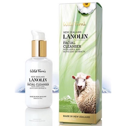SỮA RỬA MẶT Wild Ferns LANOLIN Facial Cleanser, CHIẾT XUẤT TÁO Apple - LÁ Olive Leaf Extracts, 140ml