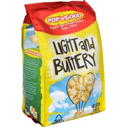 BẮP RANG SẴN VỊ BƠ NHIỀU / VỪA / MẶN NGỌT Pop'n'Good Butter Max / Light & Buttery / Sweet And Salty Kettle Popcorn, 150g