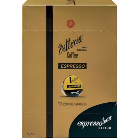 HỘP 12 CAFE VIÊN NÉN DÙNG MÁY PHA Espresso Vittoria Coffee Pods, 100% ARABICA, 78g