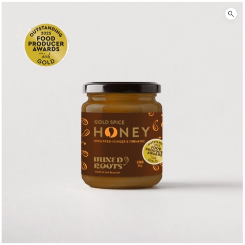 MẬT ONG VÀNG / GỪNG / NGHỆ Mixed Roots GOLD SPICE HONEY - Fresh Ginger & Turmeric, 200ml