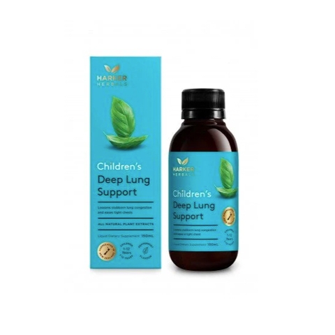 SIRO CHO BÉ 0-12 TUỔI BỔ PHỔI THẢO MỘC - TINH DẦU Harker CHILDREN'S Deep Lung / Chest Soothe, 150ml