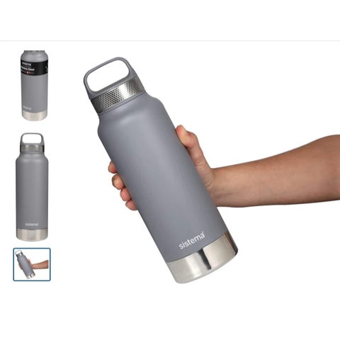 BÌNH GIỮ NHIỆT NÓNG & LẠNH Sistema Drink Bottle Dual Wall Stainless Steel, 2 LỚP THÉP KHÔNG RỈ, 1L