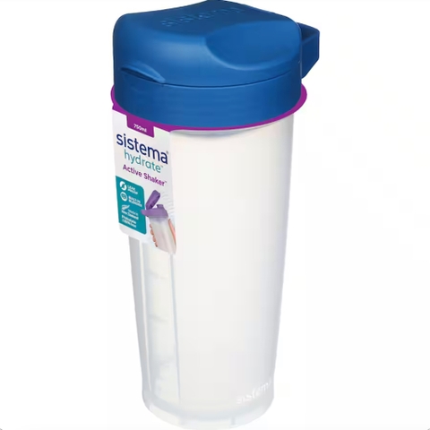 BÌNH NHỰA THỂ THAO KÈM BLENDER Sistema Hydration Active Shaker To Go, 750ml