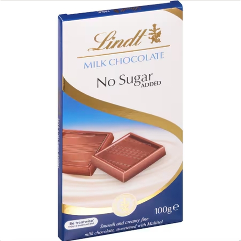 THANH SOCOLA KHÔNG ĐƯỜNG MÍA Lindt MILK Chocolate, No Sugar, 100g