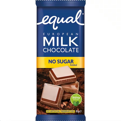 THANH SOCOLA KHÔNG ĐƯỜNG Equal European Chocolate SỮA / TRÁI CÂY - HẠT, No Added Sugar, 85g