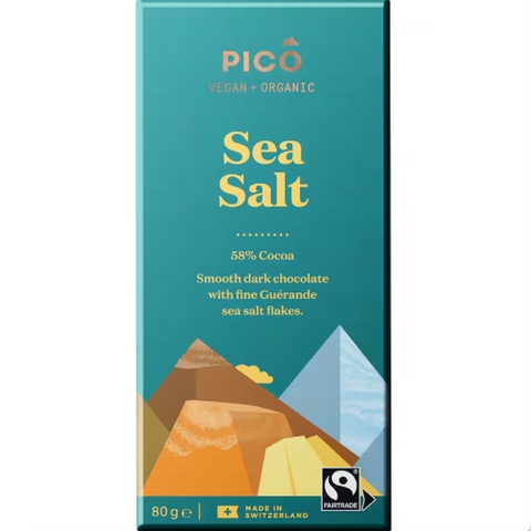 THANH SOCOLA THỤY SĨ - HỮU CƠ Pico Organic Chocolate Bar, Sea Salt, 80g