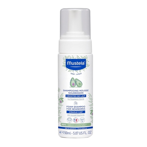 BỌT GỘI ĐẦU TRẺ SƠ SINH Mustela Newborn Foam Shampoo, 99% TỰ NHIÊN, 150ml