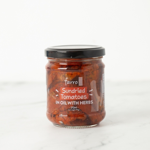 [Farro] CÀ CHUA KHÔ NGÂM DẦU & GIA VỊ Ý SUNDRIED TOMATOES IN OIL WITH SPICES, 212ml