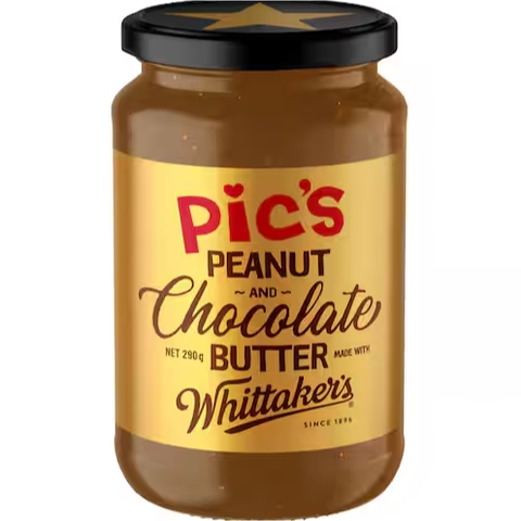 BƠ Socola Whittakers & Đậu phộng Pic's Peanut & Chocolate Butter, Gluten Free, 290g