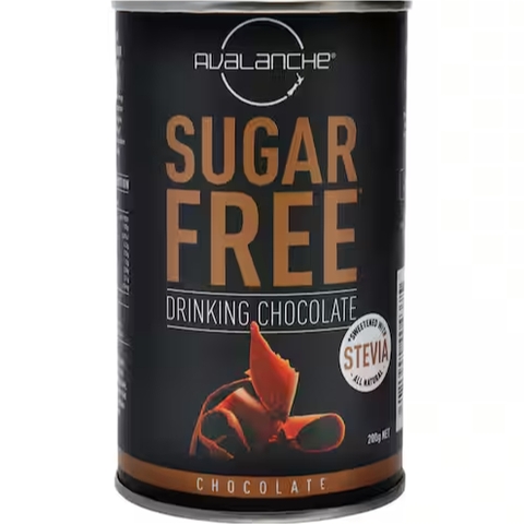 HŨ BỘT SOCOLA/CACAO Avalanche Drinking Chocolate, KHÔNG ĐƯỜNG Sugar Free, CỎ NGỌT Stevia, 200g