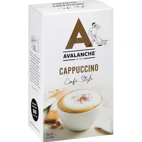 HỘP 10 GÓI CÀ PHÊ AVALANCHE Coffee Sticks, Caramel Latte/Cappuccino/Flat White/Mochaccino, 160g