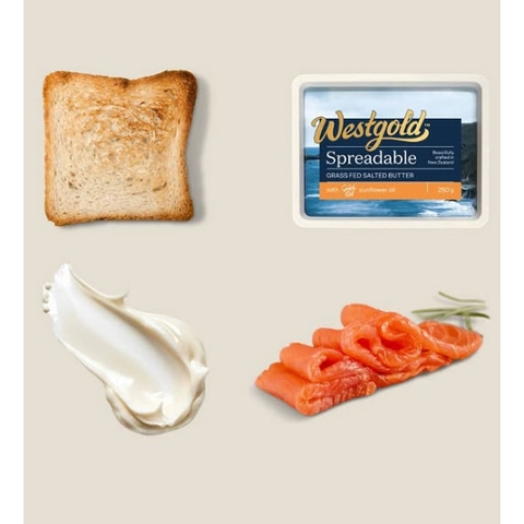 BƠ PHẾT TỪ SỮA BÒ THẢ TỰ NHIÊN Westgold Spread - Grass Fed Salted Butter, DẦU HOA HƯỚNG DƯƠNG, 250g