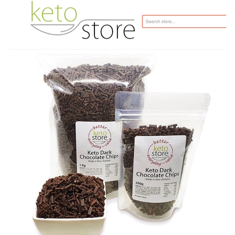 VỤN SOCOLA ĐEN ĂN KIÊNG Keto Store Chocolate Chip Đen – KHÔNG Đường / Dầu cọ, Low Carb, 200g