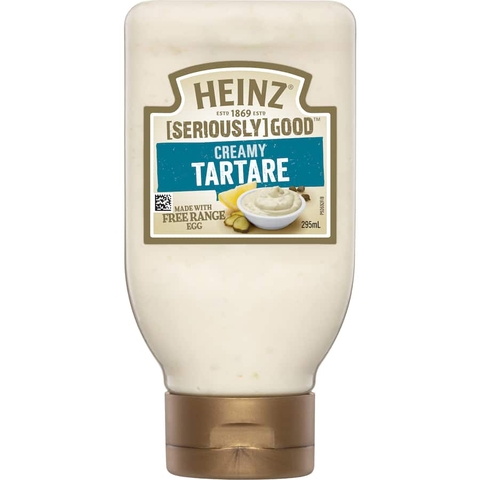 SỐT KEM TARTARE Heinz Seriously Good Tartare Sauce Squeezy, TRỨNG GÀ THẢ VƯỜN, 295ml