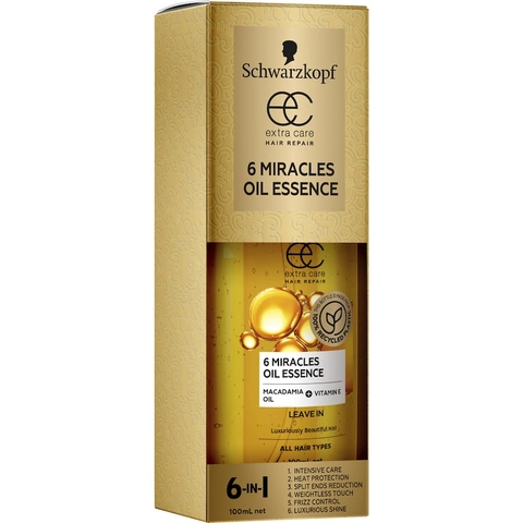 MIX 6 / TINH DẦU DƯỠNG TÓC Schwarzkopf Extra Care – 6 Miracles / Oil Elixir – Phục Hồi & Mượt, 100ml