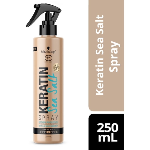 XỊT TẠO KIỂU TÓC Schwarzkopf Extra Care Keratin Sea Salt Spray, Giữ Nếp, Tự Nhiên, Không Bết, 250ml