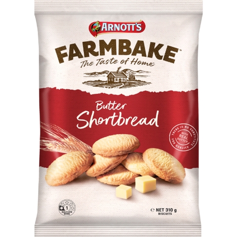 BÁNH QUY BƠ GIÒN XỐP Arnott’s Farmbake Butter Shortbread – Thơm Ngon Uống Trà, 310g