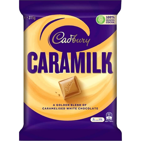 KHỐI SOCOLA TRẮNG Cadbury Caramilk Caramelised / Dairy Milk / Raspberry Black Forest 17cmx20cm, 315g