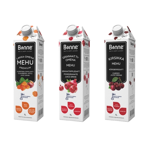 NƯỚC ÉP TRÁI CÂY NGUYÊN CHẤT TỪ RỪNG PHẦN LAN Bonne Lakka-Omena MEHU PREMIUM Artic Happy Juicery, 1 Lít