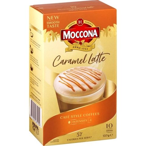 HỘP 10 GÓI CAFE Moccona Coffee Sachets (13.7g / gói) - Caramel Latte / Double Shot