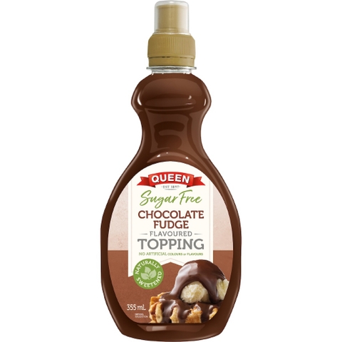SỐT SOCOLA KHÔNG ĐƯỜNG Queen Chocolate Fudge Sugar Free Topping, 355ml