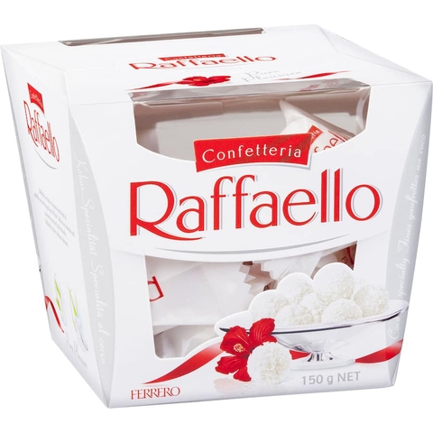 KẸO SOCOLA PHỦ DỪA - BỌC HẠNH NHÂN Ferrero Raffaello Coconut Almond Truffle Box Gift Pack, 150g
