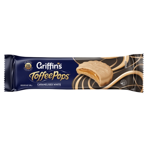 TÚI BÁNH QUY Griffin’s Toffee Pops Socola - CARAMEL TRẮNG, 200g