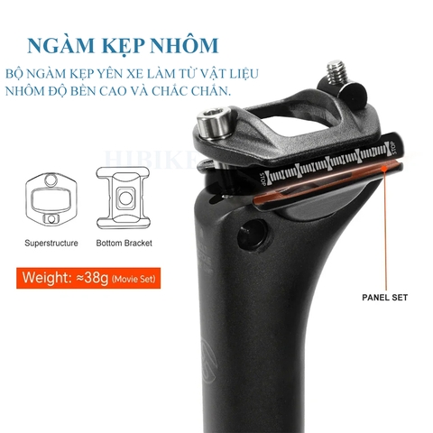 Cọc Yên Xe Đạp CARBON TOSEEK C60 ULTRA LIGHT