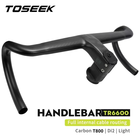 Ghi Đông Xe Đạp Đua Liền Pô Tăng CARBON TOSEEK TR6600 - Âm Dây