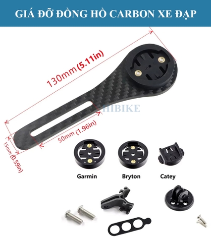 Giá Đỡ Đồng Hồ Xe Đạp CARBON 2 Ốc Dọc