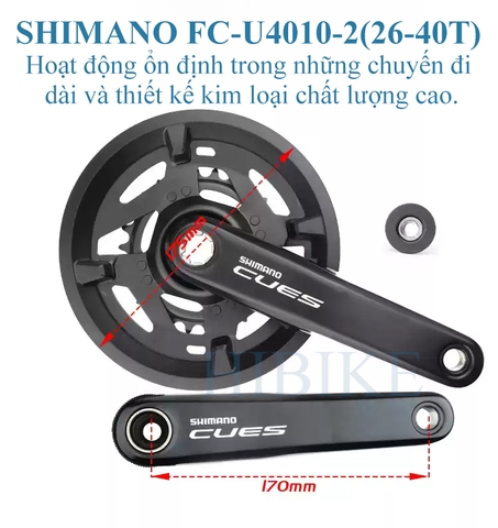 Bộ Giò Dĩa Xe Đạp 2 Tầng SHIMANO CUES U4010 46-30T 170MM