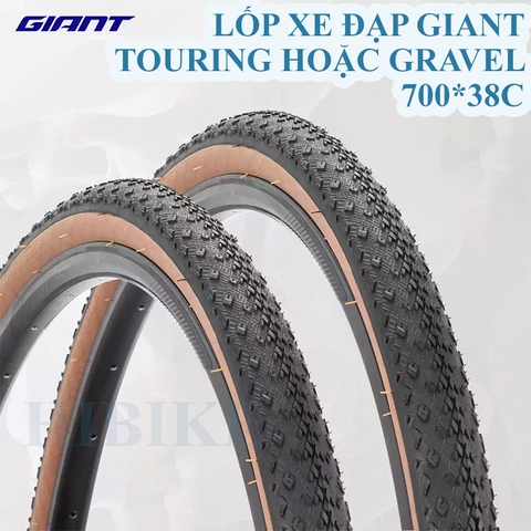 Lốp Xe Đạp Giant 700x38C Touring Hoặc Gravel Viền Màu Nâu