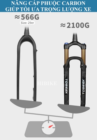 Phuộc Đơ Xe Đạp MTB CARBON TOSEEK M40 BOOST - Cổ Nở 39.8mm